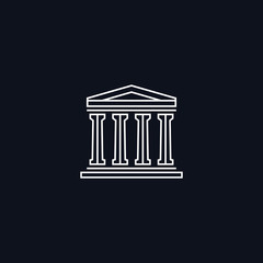 Line Symbol, Ancient greek building, Architecture concept, vector design element