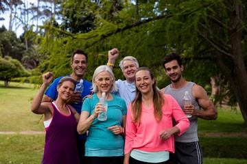 Group of people together in park