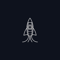 Line Symbol, Rocket liftoff, Startup concept, vector design element