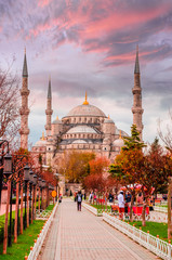 Obraz premium The Blue Mosque, (Sultanahmet Camii), Istanbul, Turkey.