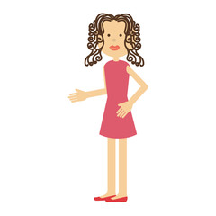 cute woman drawing character vector illustration design