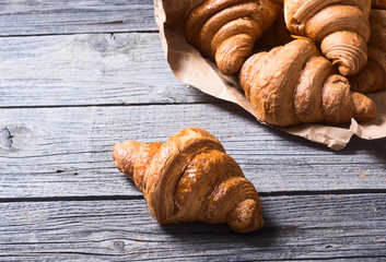 Tasty buttery croissants