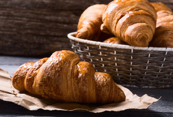Tasty buttery croissants