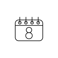 calendar sheet 8 date schedule appointment line icon