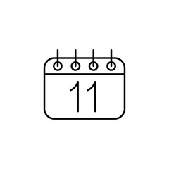 calendar sheet 11 date schedule appointment line icon