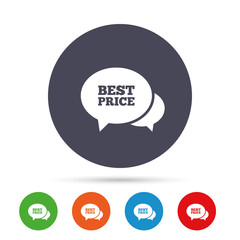 Speech bubble best price icon. Special offer.