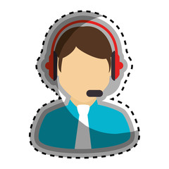 call center agent character vector illustration design