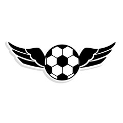 Obraz premium soccer balloon with wings vector illustration design