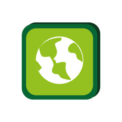 green frame with planet earth vector illustration