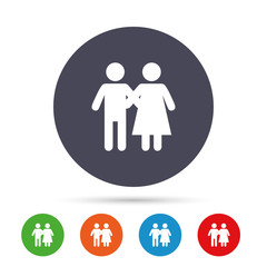 Couple icon. Young family symbol.