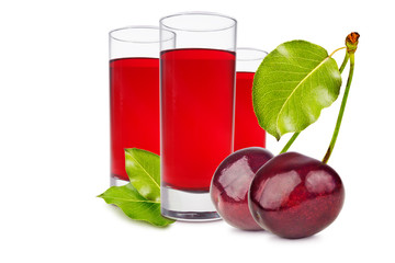 A glass of cherry juice