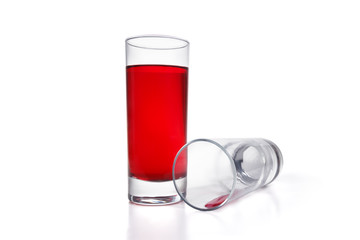 A glass of cherry juice