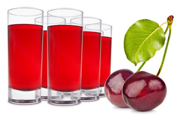 A glass of cherry juice