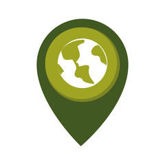 map pointer with circle interior with planet earth vector illustration