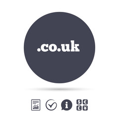 Domain CO.UK sign icon. UK internet subdomain.