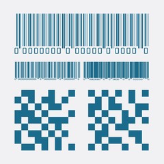 Bar code and QR code template vector illustration