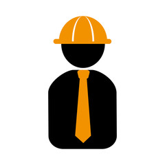 half body pictogram silhouette man worker vector illustration