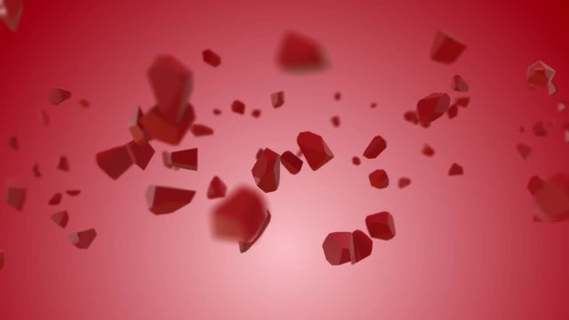 Red broken heart back to shape