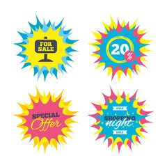 For sale sign icon. Real estate selling.