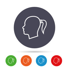 Head sign icon. Female woman human head.