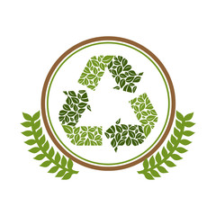 green symbol recycle reuse reduce icon, vector illustration