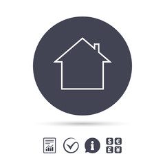 Home sign icon. Main page button. Navigation.
