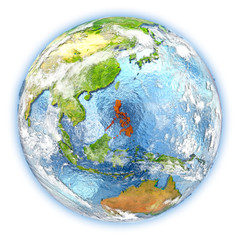 Philippines on Earth isolated
