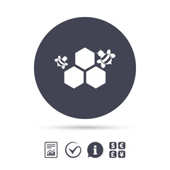 Honeycomb sign icon. Honey cells symbol.
