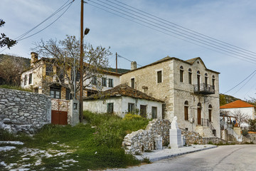 Fototapeta na wymiar Street in the village of Theologos,Thassos island, East Macedonia and Thrace, Greece 