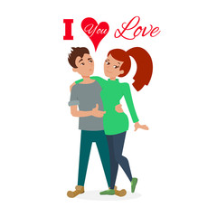Couple in love vector.