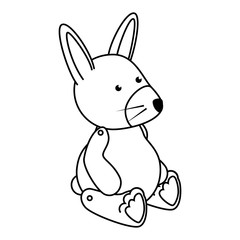 cute rabbit baby toy icon vector illustration design