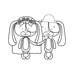 dogs married icon image, vector illustration design