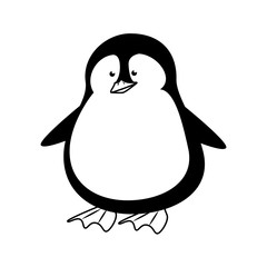 cute penguin isolated icon vector illustration design