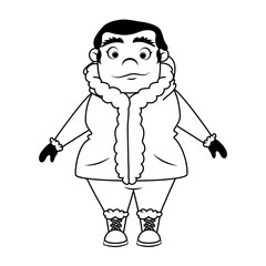 Person in antarctic character vector illustration design