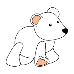 cute polar bear teddy baby toy icon vector illustration design