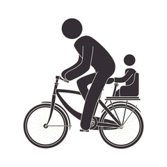 human figure riding bike vector illustration design