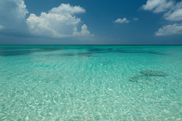 Caribbean blue sea water
