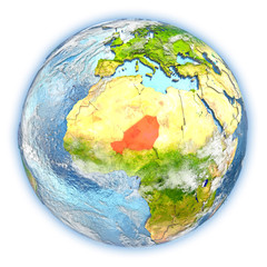 Niger on Earth isolated
