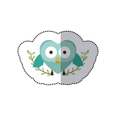 blue bird shaped heart icon image, vector illustration