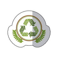 green symbol recycle reuse reduce icon, vector illustration