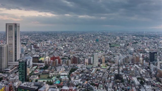 Tokyo Japan Cityscape, Day-to-Night, Timelapse Video
