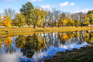 panoramic skyline of Leipzig with townhall and high court at sunset, Germany