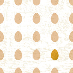 Seamless pattern of eggs on grunge background. Repeatable texture for Easter greeting card, print and web design.