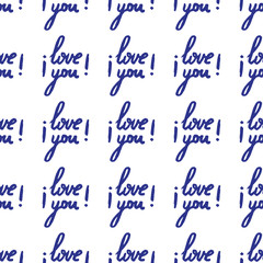 Hand drawn poster with Lettering I love you