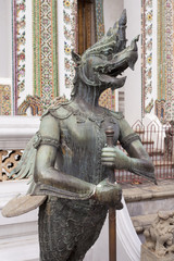 Statue of Rooster Warrior in Bangkok Thailand  