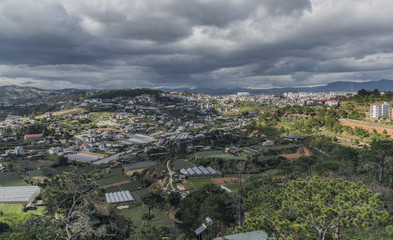 Fototapeta premium View for Da Lat city and hills