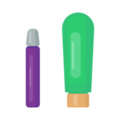 Set of cosmetic tubes isolated vector.