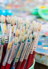 Fototapeta premium dirty brushes for painting
