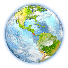 Costa Rica on Earth isolated