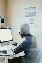 African American Man Working At His Desk